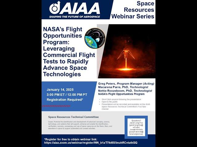 AIAA Space Resources Webinar - January 2025