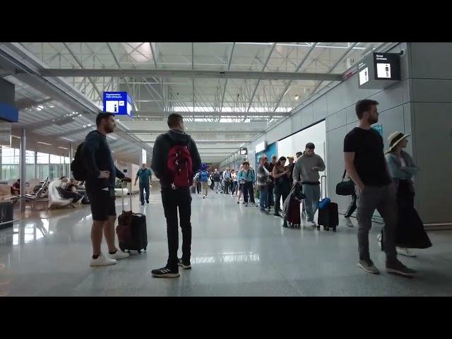 Frankfurt Airport Transit area FULL walk + Skyline