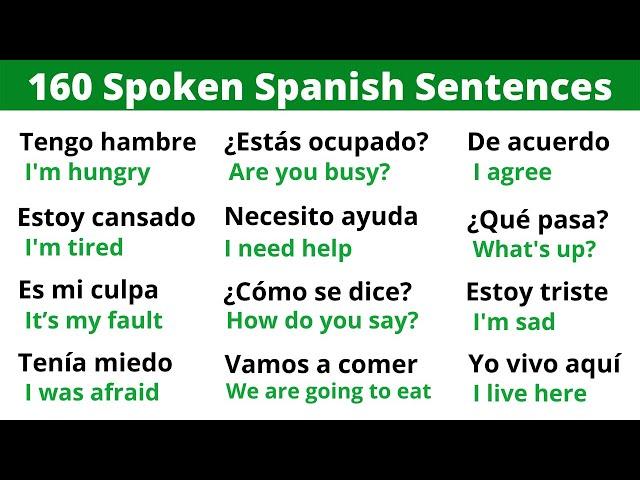 Learn Spanish Phrases for Everyday life in 20 minutes.