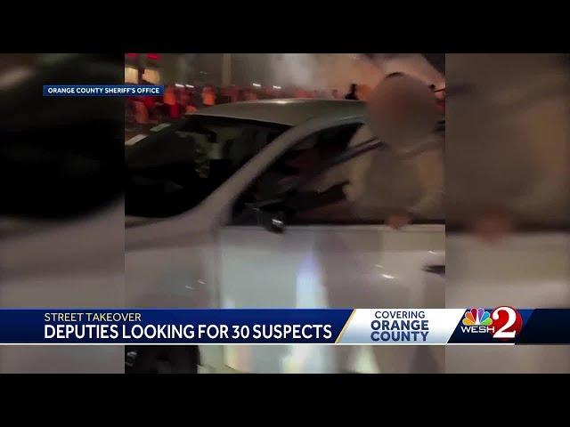 Deputies searching for 30 suspects involved in chaotic street takeover in Orange County