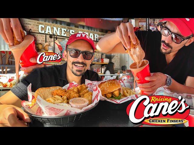 FIRST TIME TRYING THIS VIRAL COMBO - Raising Canes Crispy Chicken & Texas Bread in Dubai