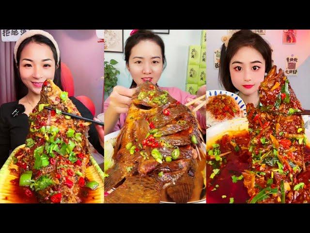 ASMR CHINESE FOOD MUKBANG EATING SHOW FISH | FISH , RICE , MUKBANG ASMR | BIG TILAPIA FISH CURRY