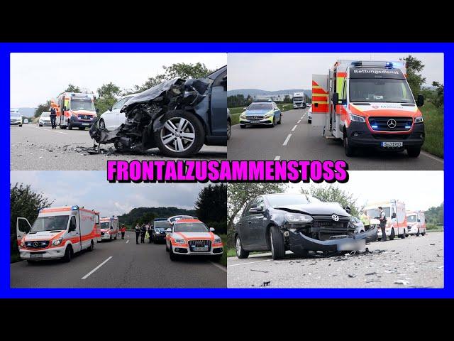 [Kurzbericht] + NACH AUSWEICHMANÖVER FRONTALCRASH + Rettungsdienst mit Notärzten vor Ort (Winnenden)