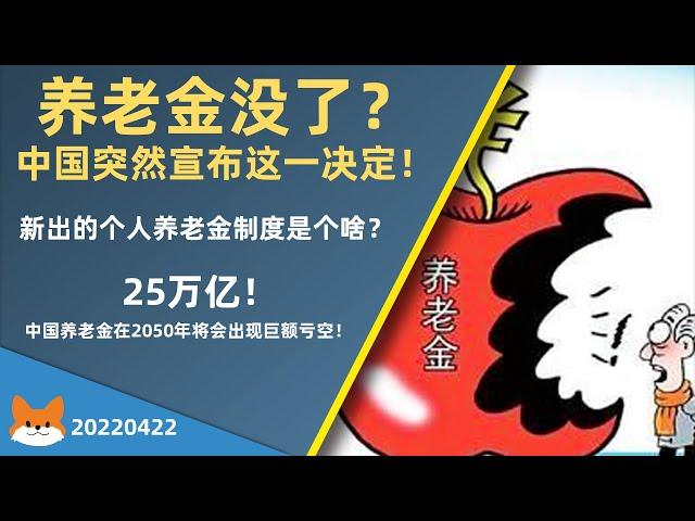 养老金没了？中国突然宣布这一决定！｜个人养老金制度是个啥？｜25万亿！中国养老金在2050年将会出现巨额亏空！