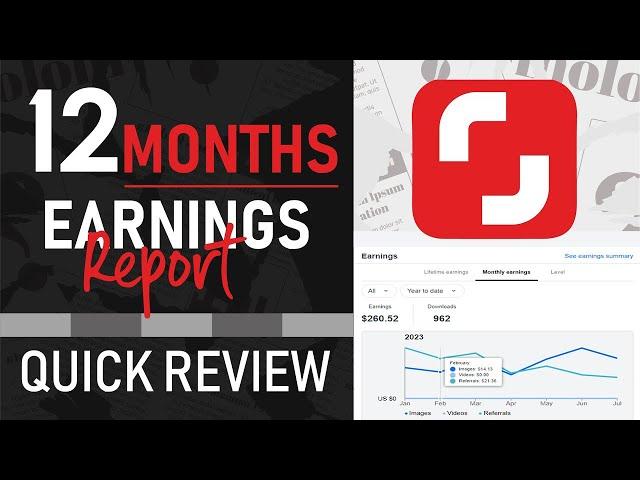 Shutterstock Earnings Guide with pro designer Contributor Earnings 12 Months Report Earning Proof