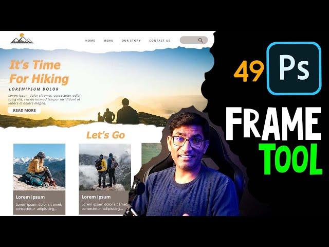 FRAME TOOL in Adobe Photoshop CC Like Placeholder Images Class - 49 Hindi / Urdu