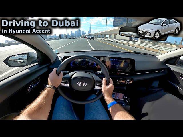 Driving to the center of Dubai in a Hyundai Accent | POV Driving | Stunning Skyline Views