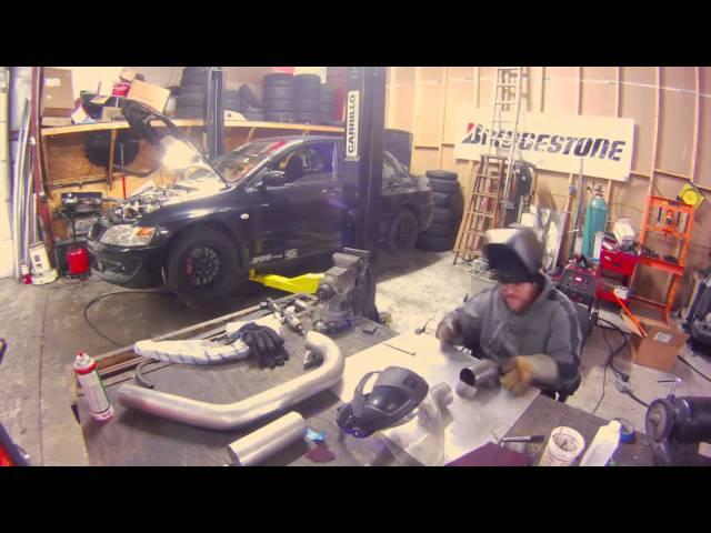 EVO 8 Turbo swap and downpipe fabrication time lapse