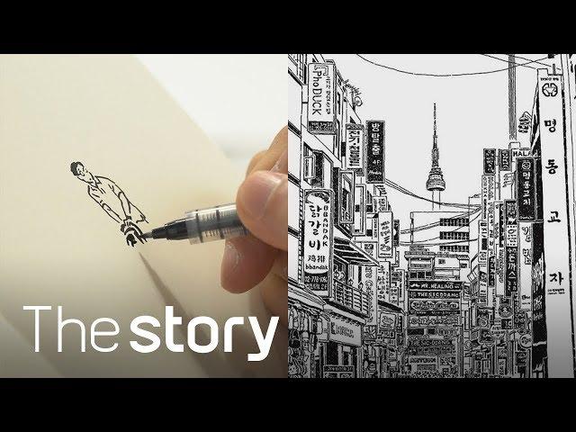 [ENG CC] Drawing more than a Photo! travel with a PEN : Pen drawing artist, Seol Dong-ju