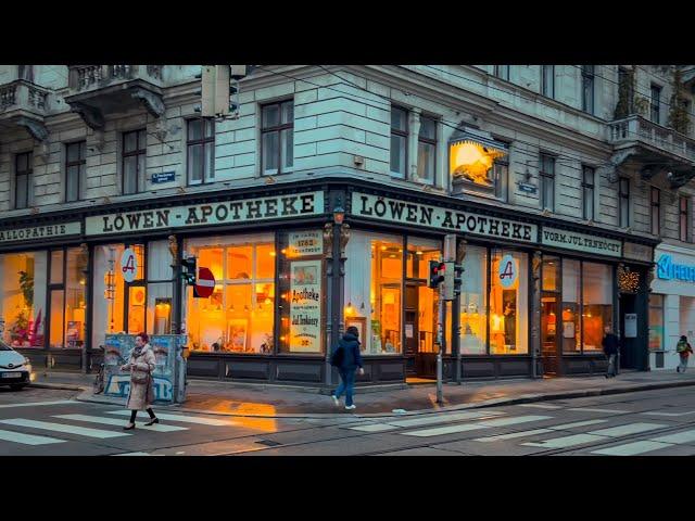 Evening Walk in Vienna 8th District (Josefstadt), February 2024 | 4K HDR