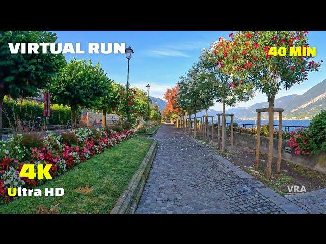 Virtual Run 4k - Bellagio - Scenery Lake Como Italy - Virtual Running Video for Treadmill