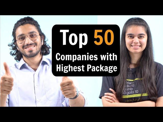 Top 50 Companies with Highest Packages in India | for Software Developers