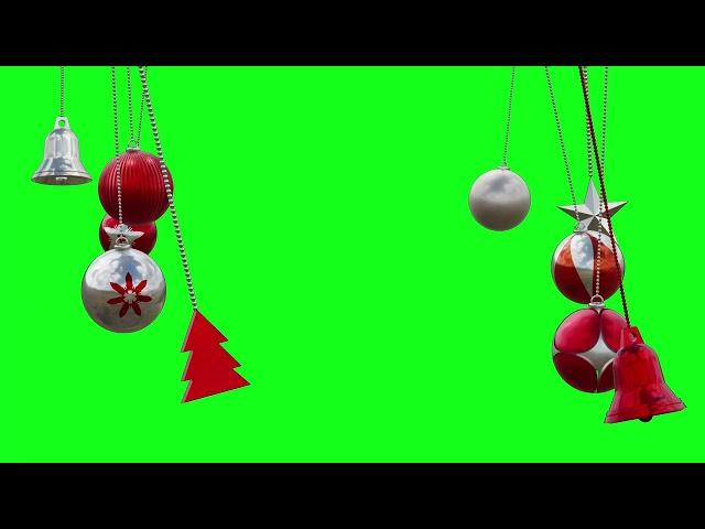 Animation of Christmas Baubles decorations on Green Screen Background | Chroma Key Background | 4K