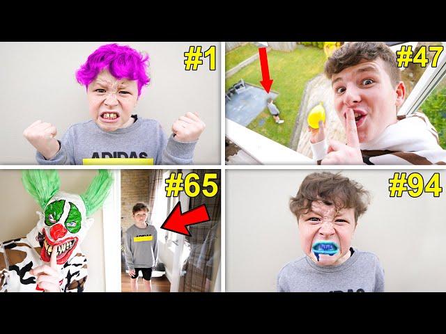 PRANKING My Little Brother 100 TIMES in 24 HOURS!!!