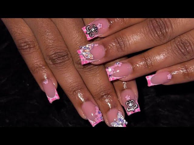 The cutest short nails  HOW TO DRAW FRENCH TIP | acrylic nails tutorial