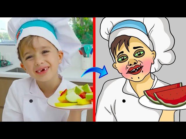 Vlad and Niki & Chris Prepare Dessert Challenge l Funny Drawing Meme