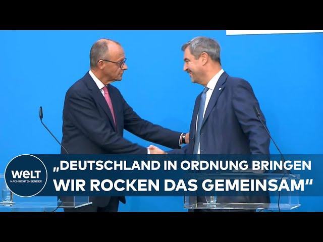 MARKUS SÖDER: „Friedrich Merz macht's!“ - Pressekonferenz der Union CDU/CSU | WELT Dokument