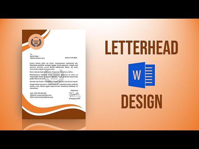 Letterhead Design in MS Word | Letterhead format