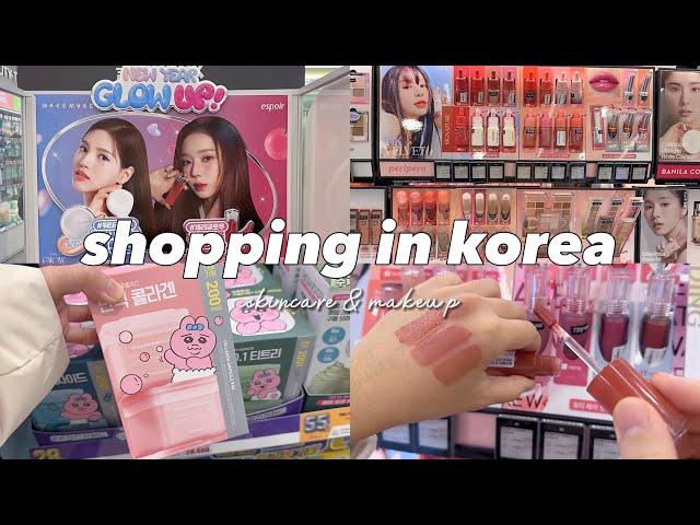 shopping in Korea vlog  2024 skincare & makeup haul  new year glow up must have!