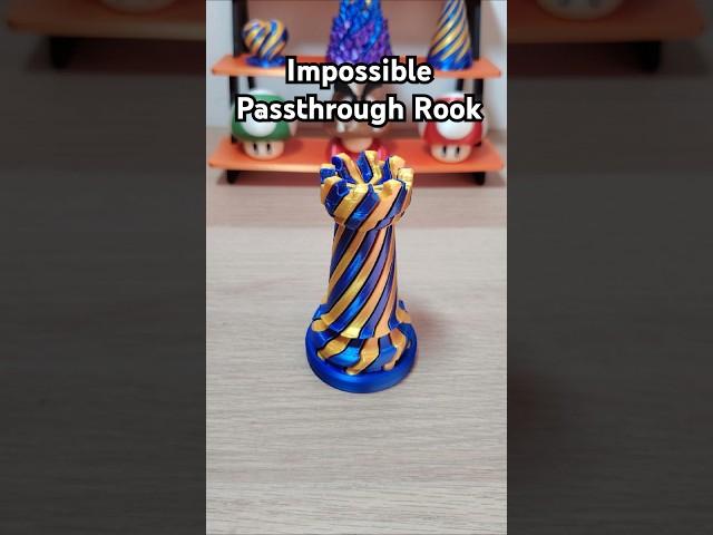 3D Printed Impossible Passthrough Rook #3d #3dprinting #asmr #shorts #reels