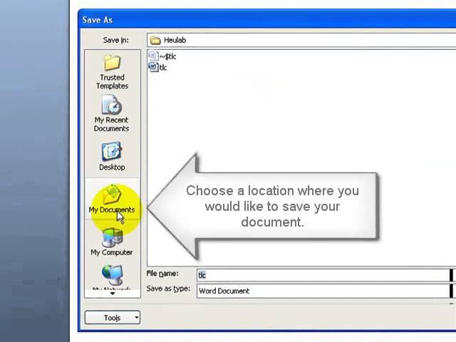 Naming and Saving a File Microsoft Word 2007