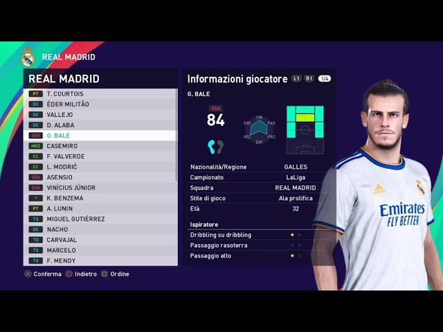 Real Madrid 2021-22 #eFootball 2022 Ps4 #Ps5 PES 2021 Player Faces Ratings eFutbal Option File