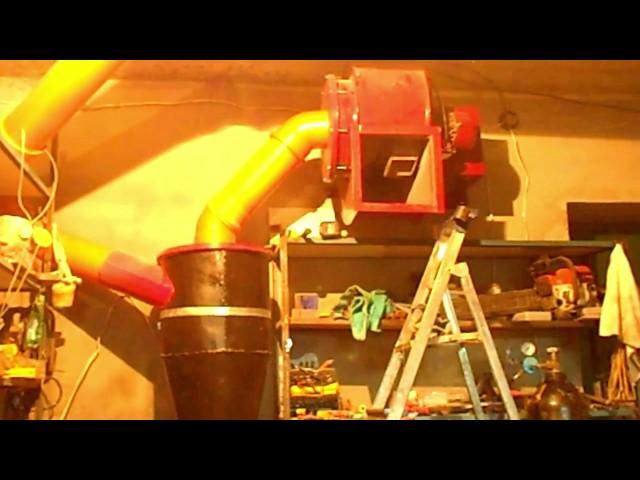 Вытяжка в столярной мастерской Ч 6  Первый пуск! The preparation of a cyclone Part 6