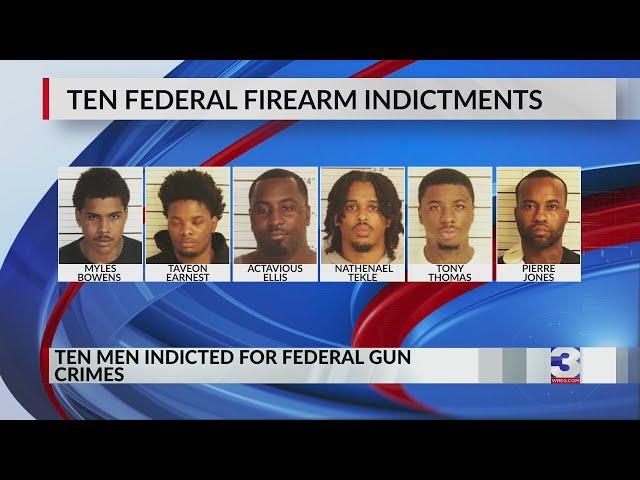 Ten indicted in federal gun crime sweep