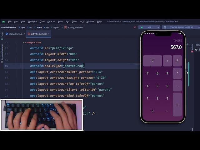 ASMR Programming -  Calculator with kotlin - No Talking