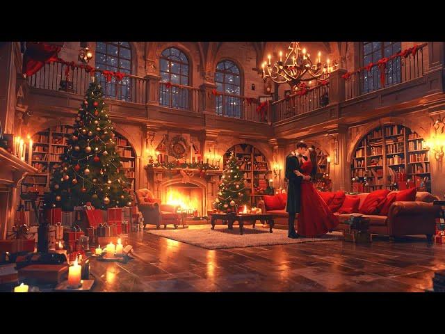 Cozy Christmas Nocturne with fireplace: Dark Academia Piano in a Vampire's Castle