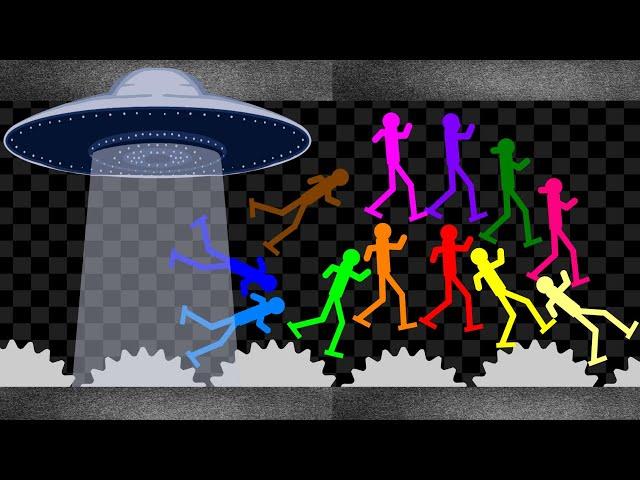 Survival Stickman Race: Run From UFO