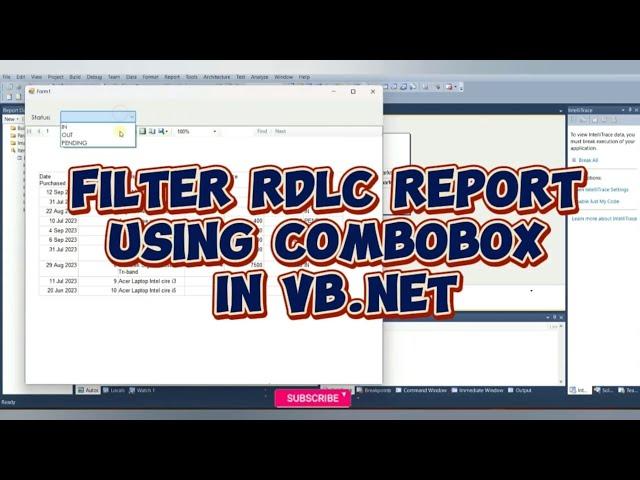 How to filter the RDLC report using combobox in VB.net