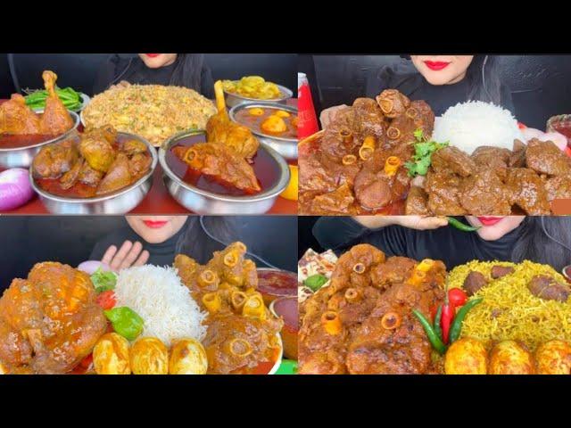 SPICE asmr ️ COMPILATION | chicken,Mutton, egg curry  with rice mukbang 