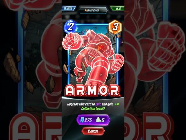 ARMOR Animated Upgraded to EPIC #marvelsnap #marvelsnapdecks #marvelsnapgameplay #armor #marvel