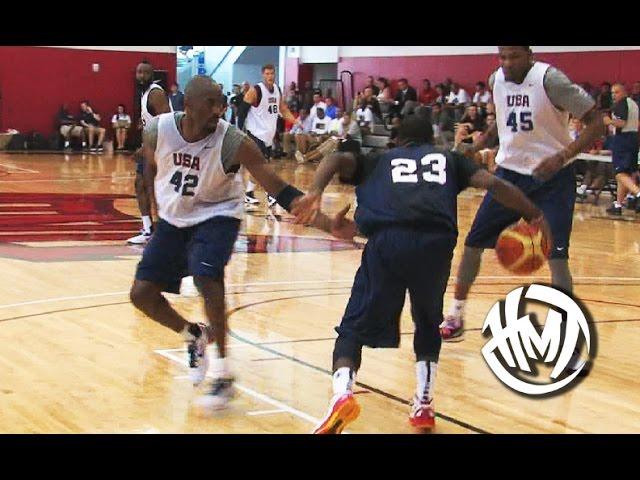 Kyrie Irving Crosses Kobe Bryant! Throwback USA Scrimmage Highlights