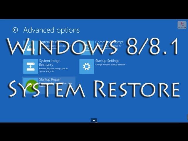 System Restore Windows 8 / 8.1