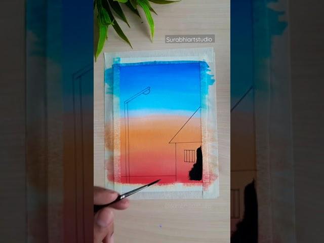 Easy and simple |  Step by step | Watercolor painting for beginners  #shorts