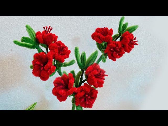 Beautiful Pipe Cleaner Flower Craft | Pipe Cleaner Flower Making Step By Step - DIY Chenille Wire