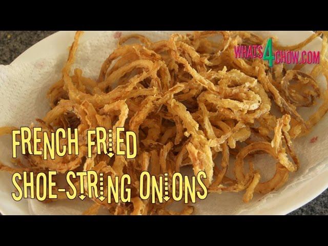 French Fried Onions. Deep-fried Shoe-string Onions. Glorious Crispy Fried Onions.