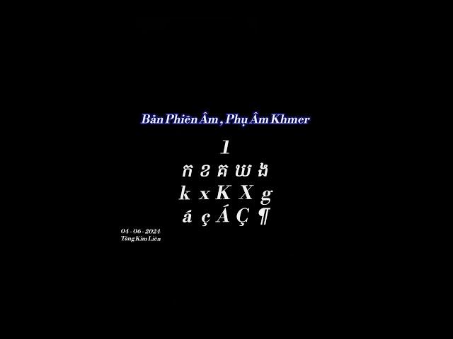 Bản Nguyên Âm & Phụ Âm Khmer