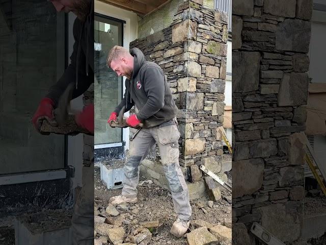 Building a front porch with fieldstone #stonemasonry #buildingtips #masonrywork y