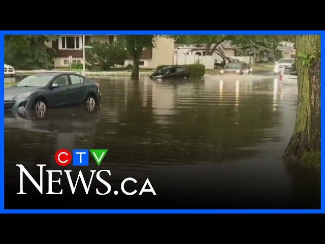 Flooding rain and hail blow through central Alberta over weekend