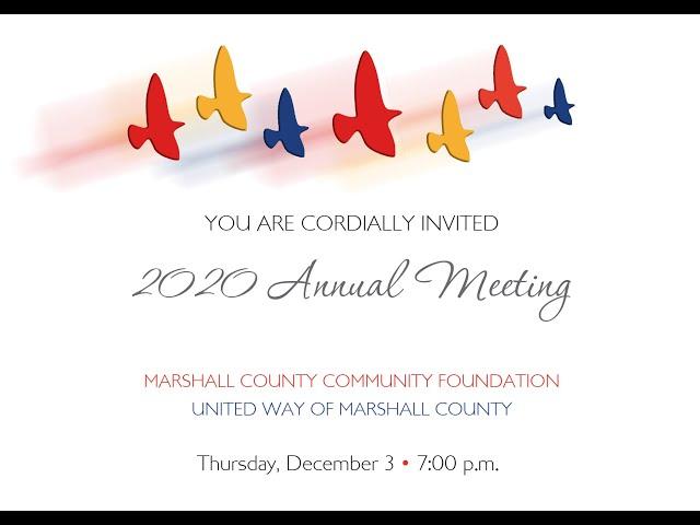 Marshall County Community Foundation and United Way of Marshall County Annual Meeting 2020