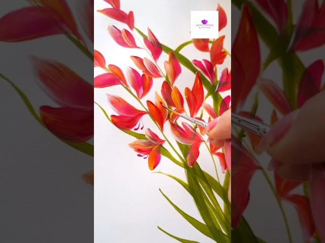 Beautiful Flower Painting in easy strokes #artvideo #artwork #viral #flowerpainting #wocol