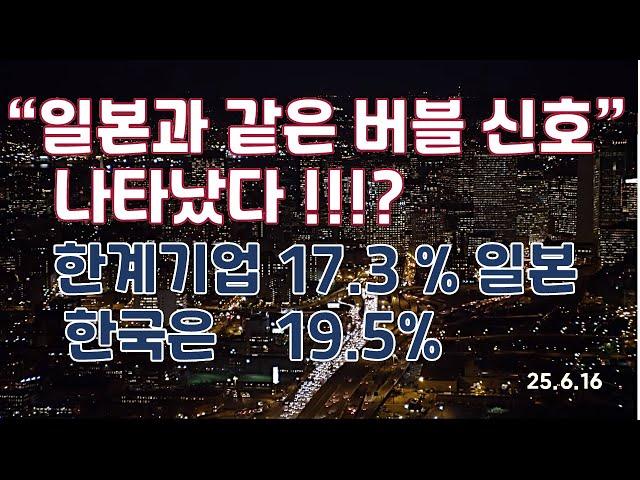 일본 버블 한계기업 17.3% 에 터져 한국은 24년말 기준 19.55 일본아바타식 버블 터질수 있다 !1 자산관리 무리하지 말고 안정적으로 대처해야 !1