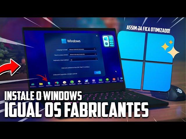 INSTALE o WINDOWS Igual os Fabricantes Fazem MAS COM ESSE MÉTODO ELE JA FICA LEVE!