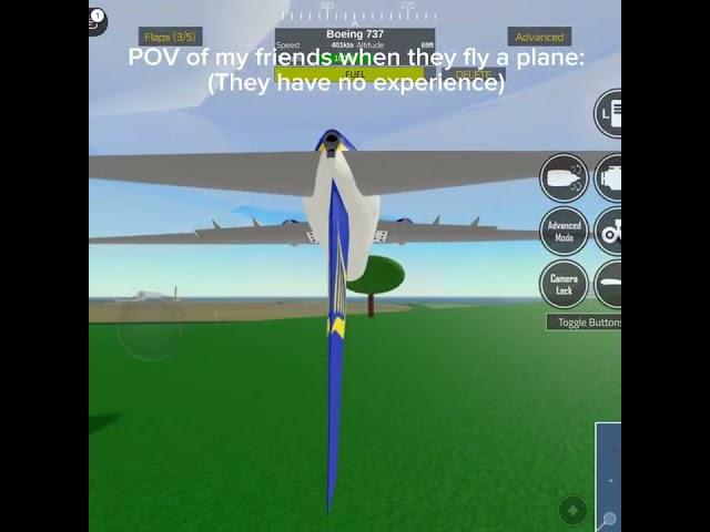 POV my friends try to fly a plane: