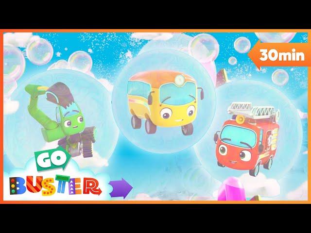 Buster’s Big Bubble Trouble! 🫧 Will He Float Away? | Go Buster - Bus Cartoons & Kids Stories