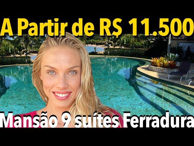 Mansão de Luxo em Búzios Praia da Ferradura 9 Suítes Pé na Areia para Temporada LUXO BRASIL #BZ35