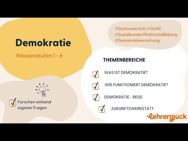 Unterrichtsmaterial zum Thema Demokratie (Grundschule): Ein praktischer Leitfaden für die Kl. 1 - 6